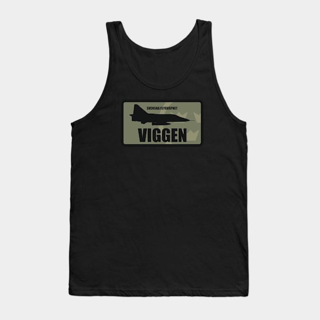 Swedish Air Force Viggen Patch (subdued) Tank Top by TCP